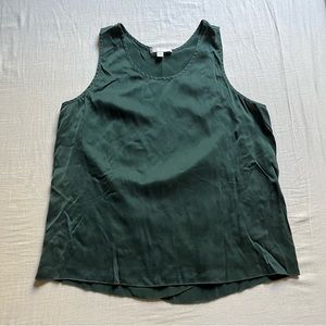 Lunya green washable silk sleep tank top
